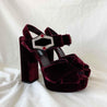 Prada Jeweled Velvet Chunky Sandals, 39.5 - BOPF | Business of Preloved Fashion