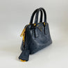Prada navy blue ostrich leather micro top handle bag - BOPF | Business of Preloved Fashion