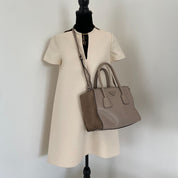 Prada Nude Leather Twin Pocket Double Handle Tote Bag - BOPF | Business of Preloved Fashion