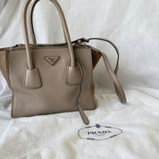 Prada Nude Leather Twin Pocket Double Handle Tote Bag - BOPF | Business of Preloved Fashion