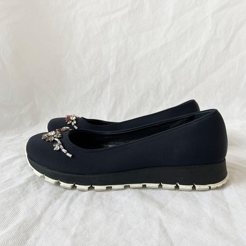 Prada nylon crystal ballerina, 38 - BOPF | Business of Preloved Fashion