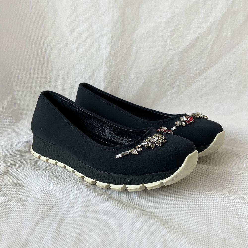 Prada nylon crystal ballerina, 38 - BOPF | Business of Preloved Fashion
