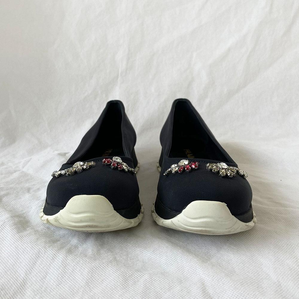 Prada nylon crystal ballerina, 38 - BOPF | Business of Preloved Fashion