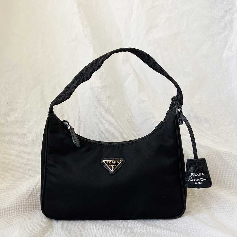 Prada Triangle Logo Re-edition 2000 Mini Bag in Nylon - BOPF | Business of Preloved Fashion