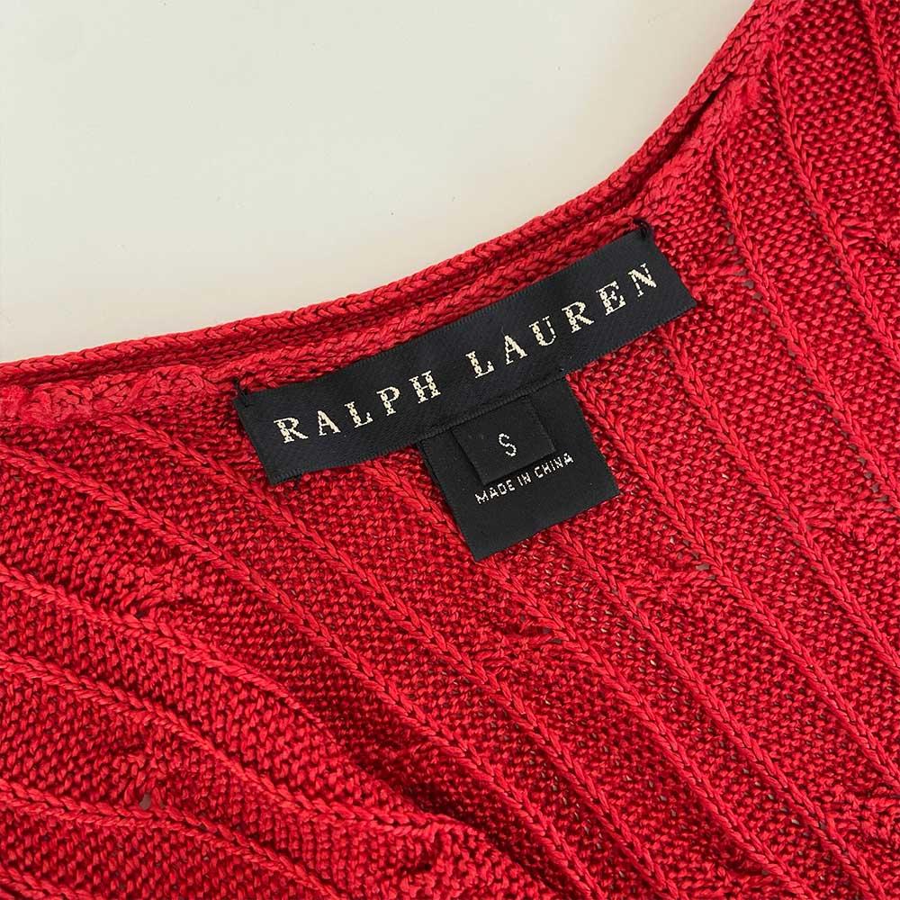 Ralph Lauren red knitted sleevless top - BOPF | Business of Preloved Fashion