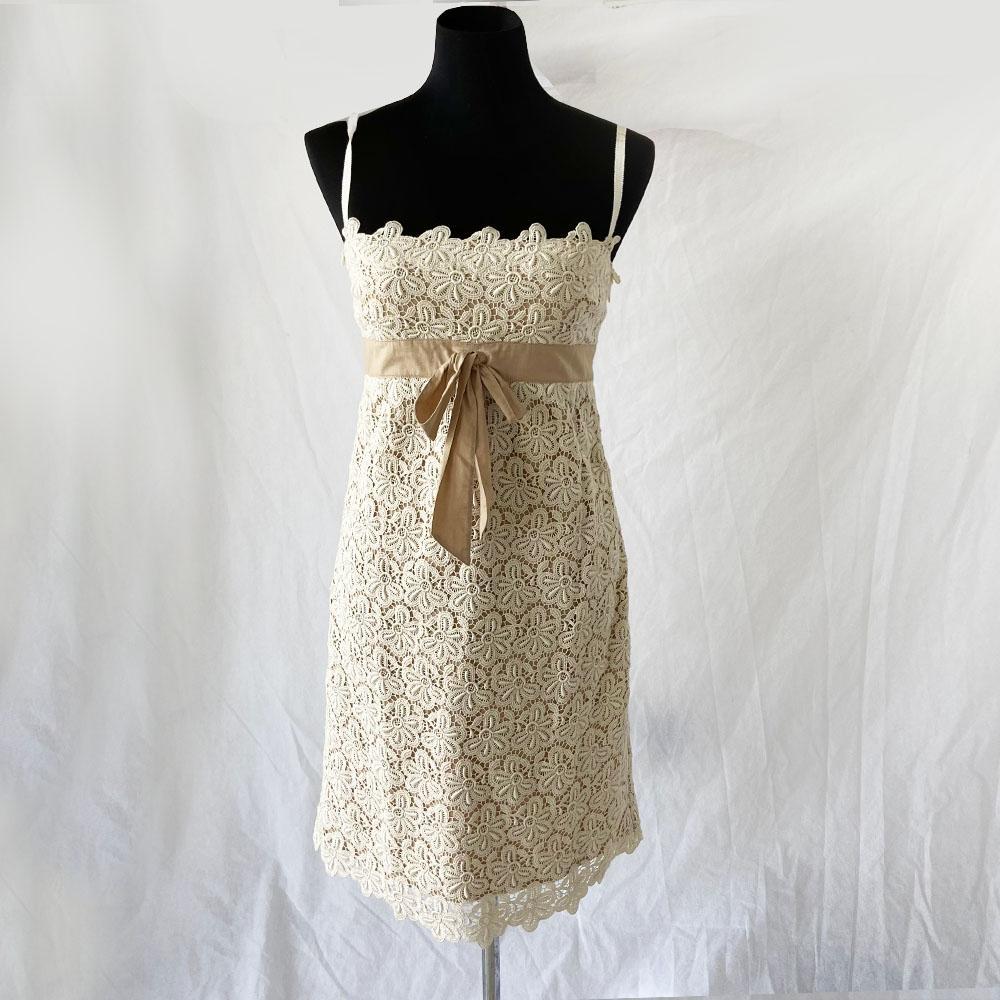 Red Valentino beige lace strappy dress with bow - BOPF | Business of Preloved Fashion Red Valentino beige lace strappy dress with bow - BOPF | Business of Preloved Fashion