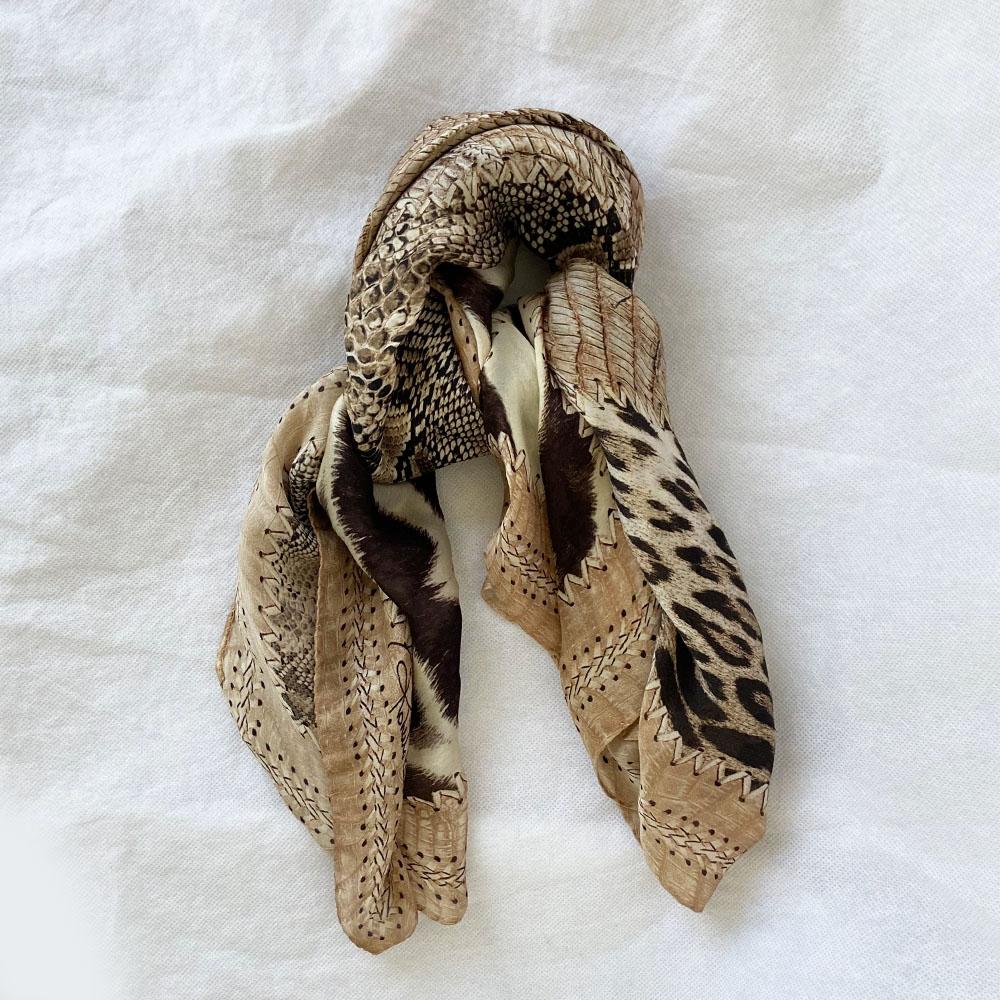 Roberto Cavalli animal print silk square scarf - BOPF | Business of Preloved Fashion