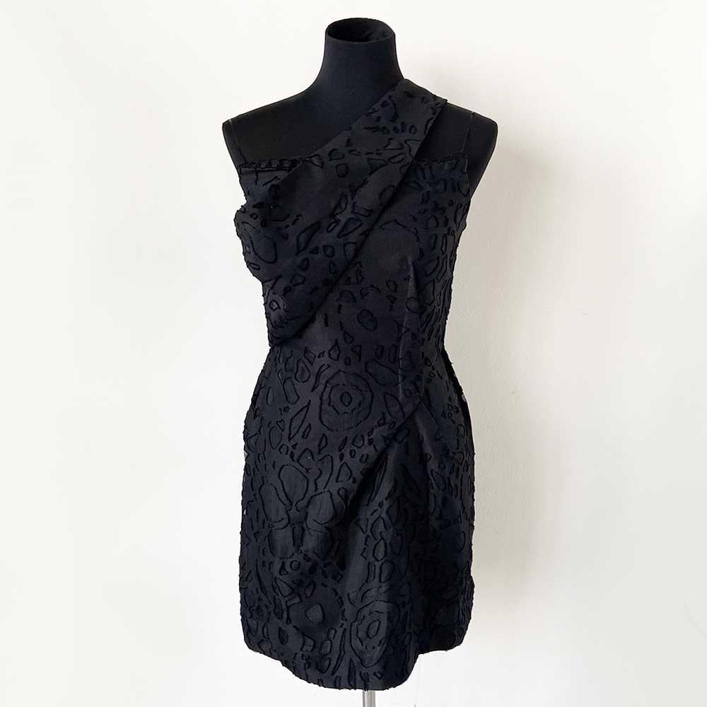 Roland Mouret Black Embroidered One Shoulder Dress - BOPF | Business of Preloved Fashion