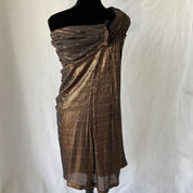 Sachin & Babi brown one shoulder sequin pleated dress - BOPF | Business of Preloved Fashion