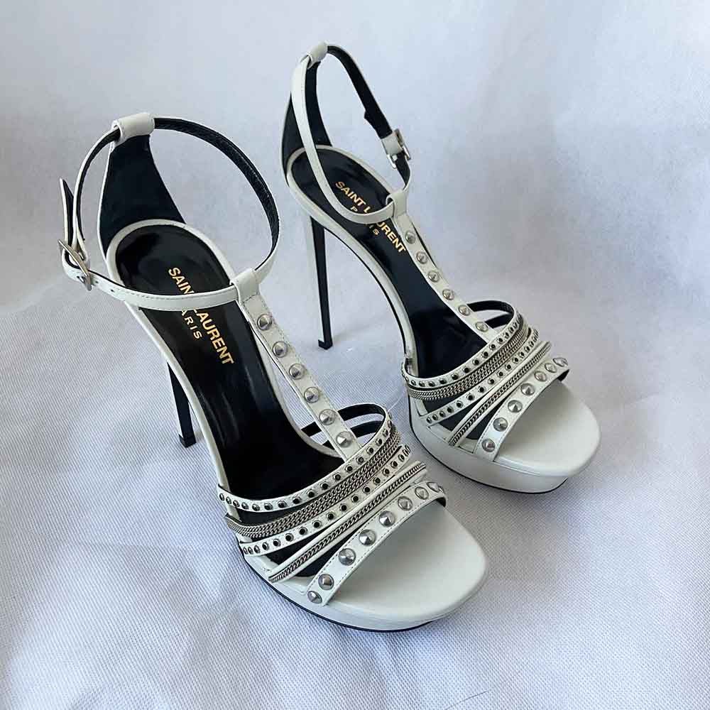 Saint Laurent Alice T-Strap Studded Platform Sandal, 40 - BOPF | Business of Preloved Fashion