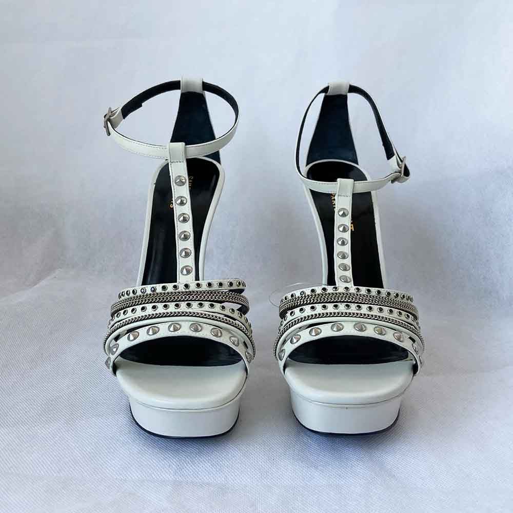 Saint Laurent Alice T-Strap Studded Platform Sandal, 40 - BOPF | Business of Preloved Fashion