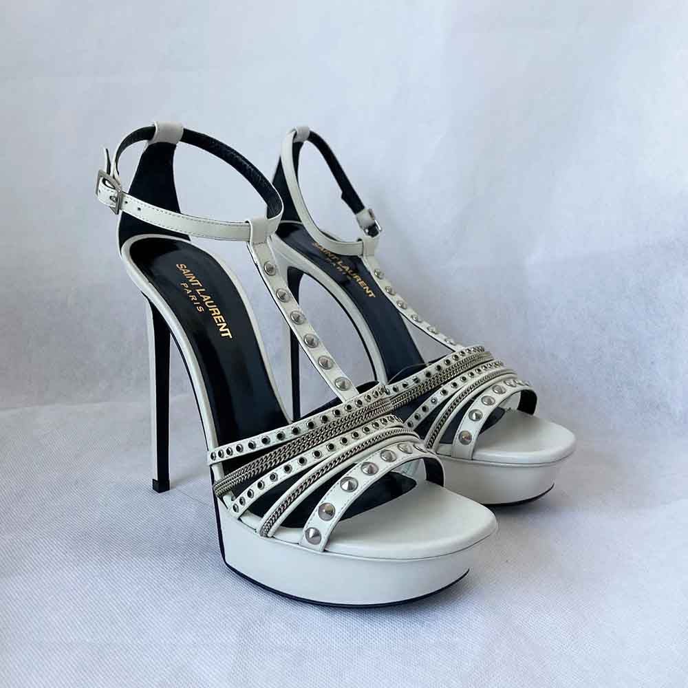 Saint Laurent Alice T-Strap Studded Platform Sandal, 40 - BOPF | Business of Preloved Fashion