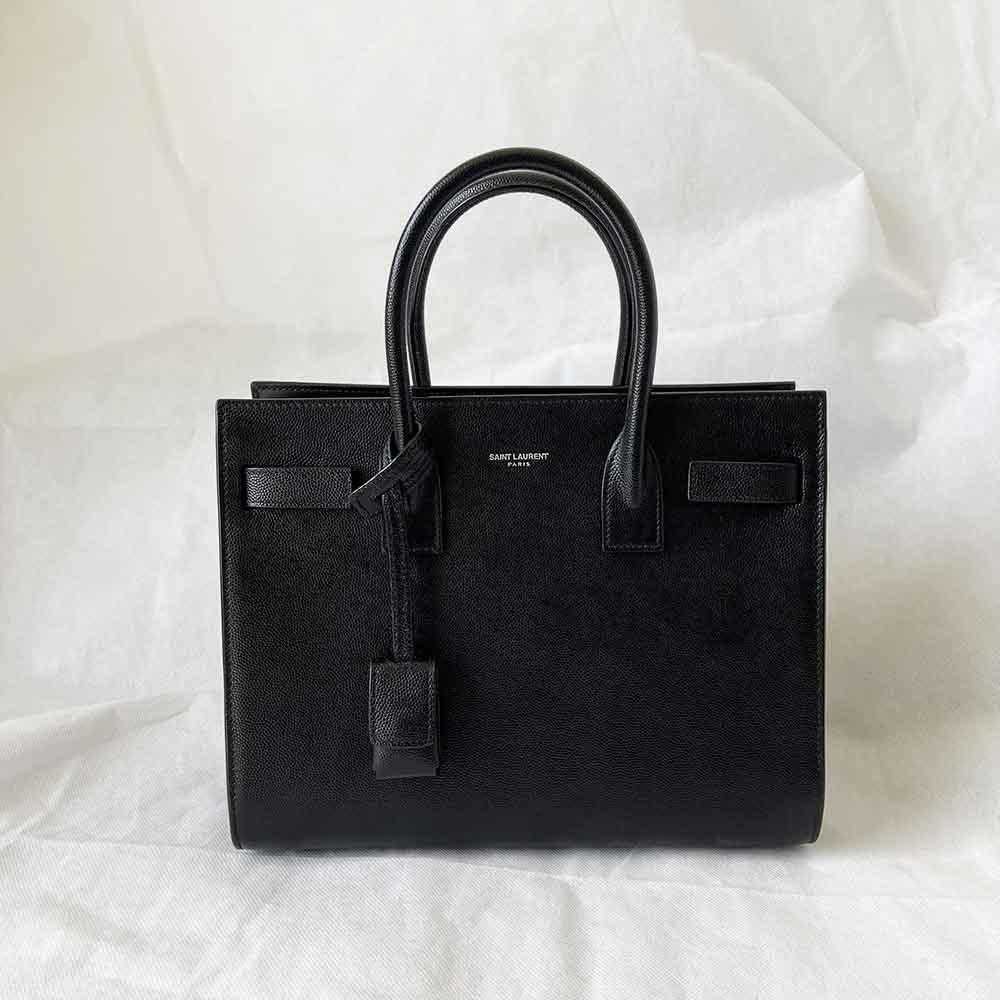 Saint Laurent Black Grained Leather Baby Sac De Jour - BOPF | Business of Preloved Fashion