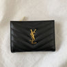 Saint Laurent black leather chevron quilted flap wallet - BOPF | Business of Preloved Fashion
