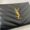 Saint Laurent black leather chevron quilted flap wallet - BOPF | Business of Preloved Fashion