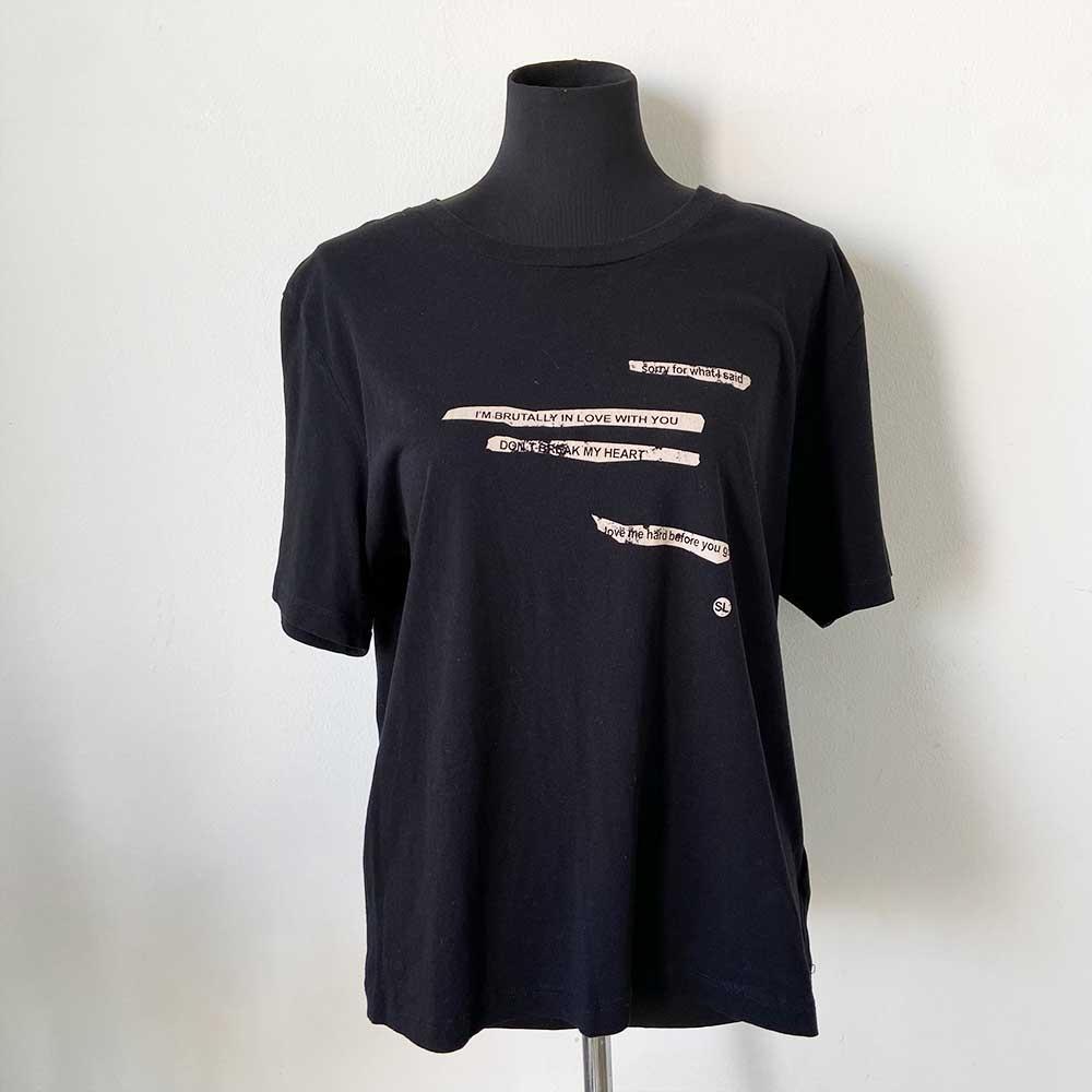Saint Laurent Black Printed T Shirt - BOPF | Business of Preloved Fashion