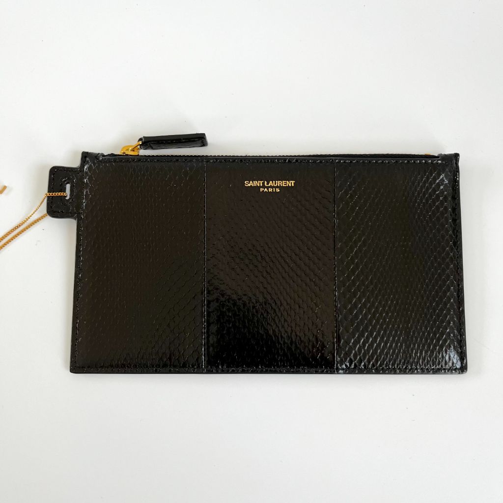 Saint Laurent Black Python Pouch - BOPF | Business of Preloved Fashion