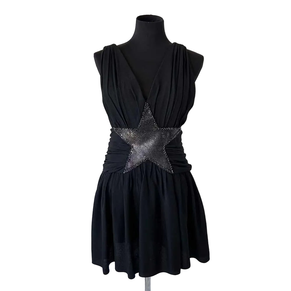 Saint Laurent Black Star Appliqu Mini Dress - BOPF | Business of Preloved Fashion Saint Laurent Black Star Appliqu Mini Dress - BOPF | Business of Preloved Fashion