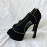 Saint Laurent Black Suede High Heel Boots, 40.5 - BOPF | Business of Preloved Fashion