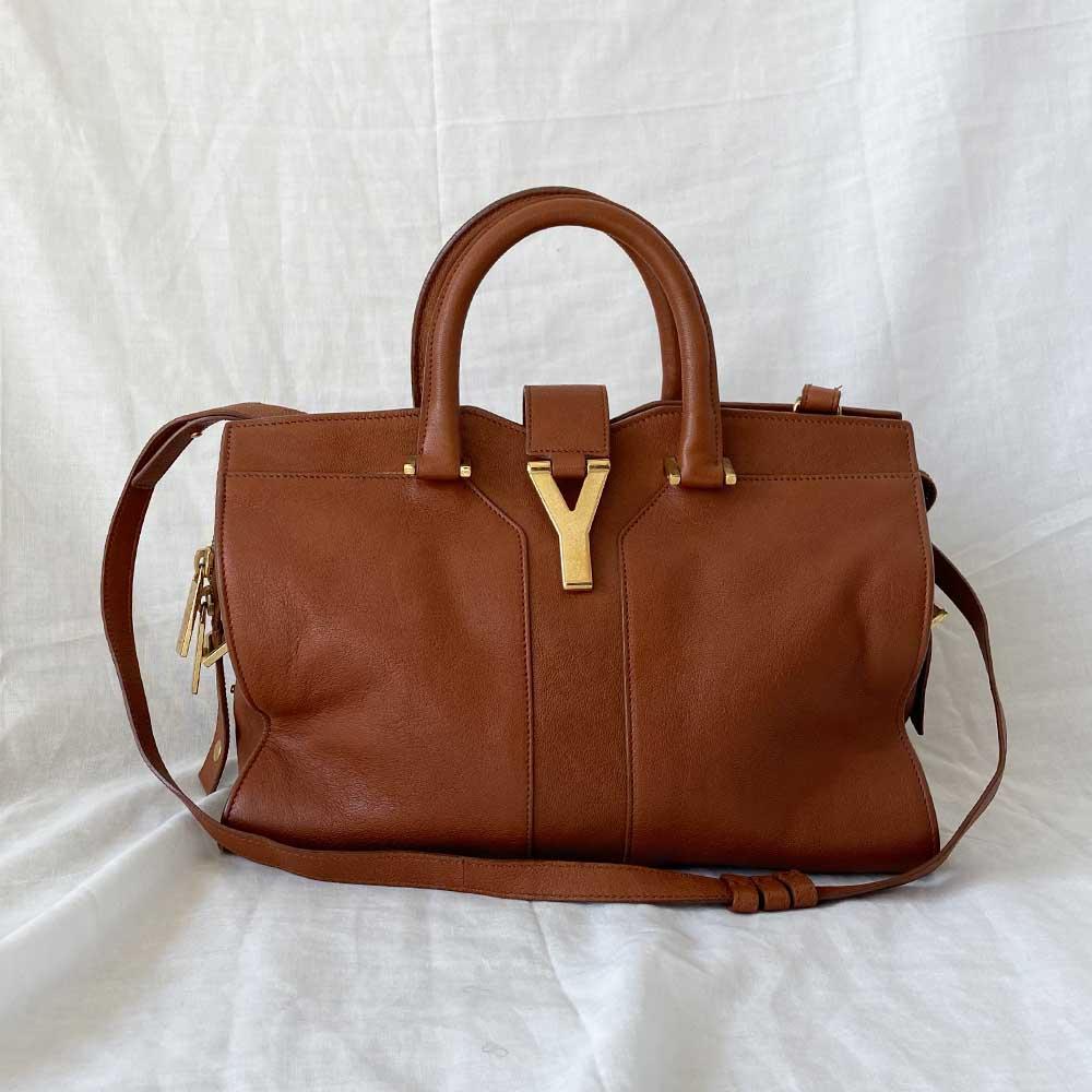 Saint Laurent Brown Leather Small Cabas Chyc Tote - BOPF | Business of Preloved Fashion