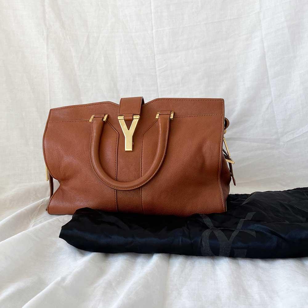 Saint Laurent Brown Leather Small Cabas Chyc Tote - BOPF | Business of Preloved Fashion