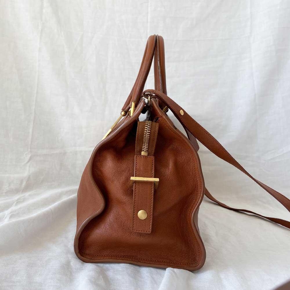 Saint Laurent Brown Leather Small Cabas Chyc Tote - BOPF | Business of Preloved Fashion