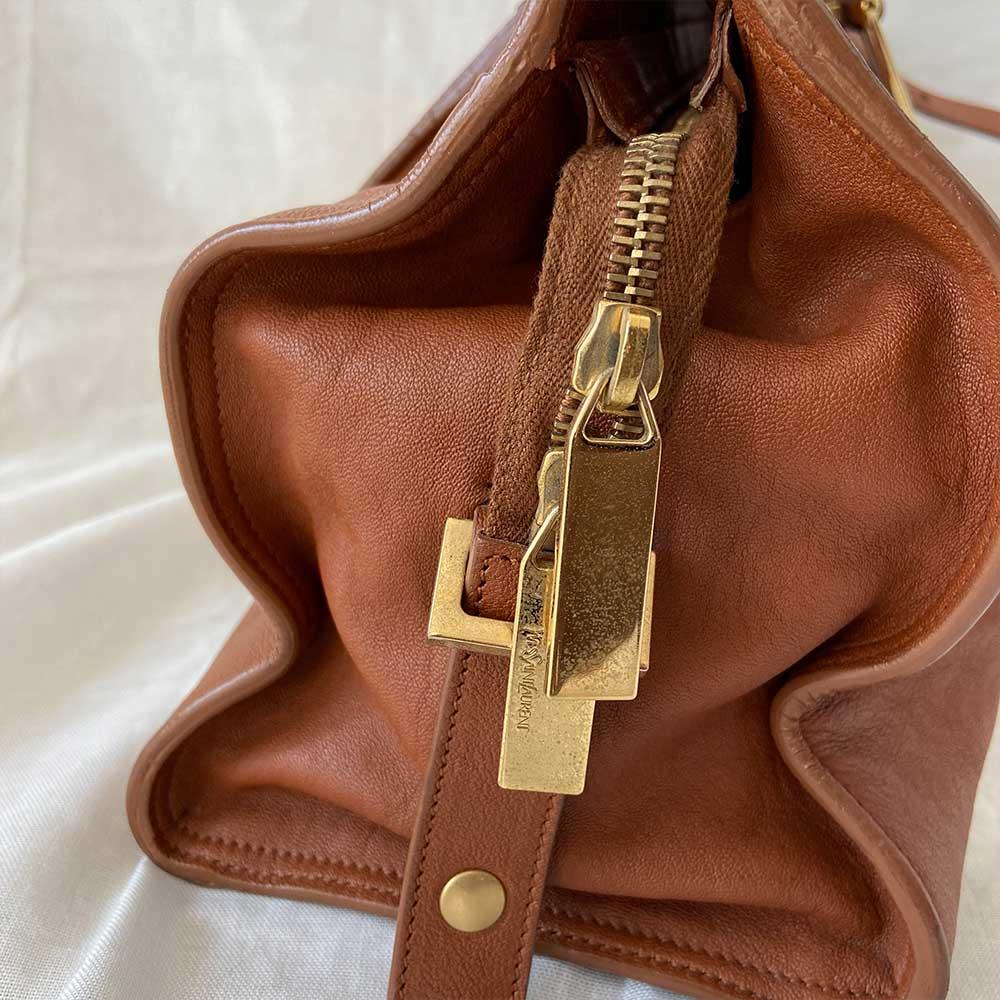 Saint Laurent Brown Leather Small Cabas Chyc Tote - BOPF | Business of Preloved Fashion