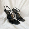 Saint Laurent Cassandra 100 black leather sandals, 38.5 - BOPF | Business of Preloved Fashion