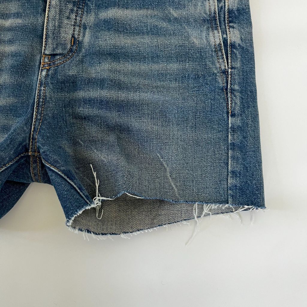 Saint Laurent Distressed Blue Denim Shorts - BOPF | Business of Preloved Fashion