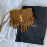Saint Laurent Monogram Suede Fringe Shoulder Bag - BOPF | Business of Preloved Fashion