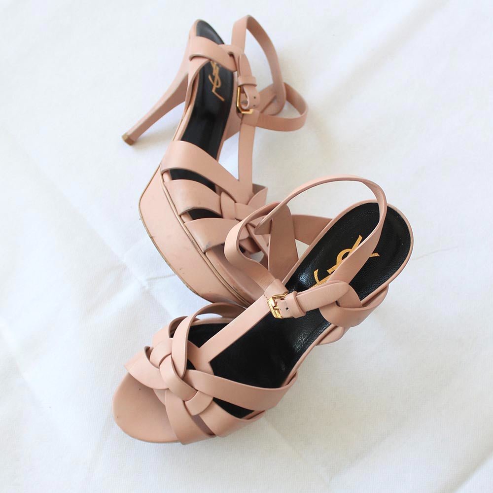 Saint Laurent Nude Tribute Sandals, 38 - BOPF | Business of Preloved Fashion
