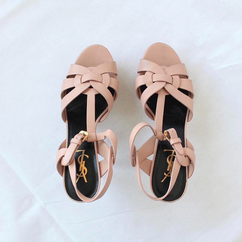 Saint Laurent Nude Tribute Sandals, 38 - BOPF | Business of Preloved Fashion