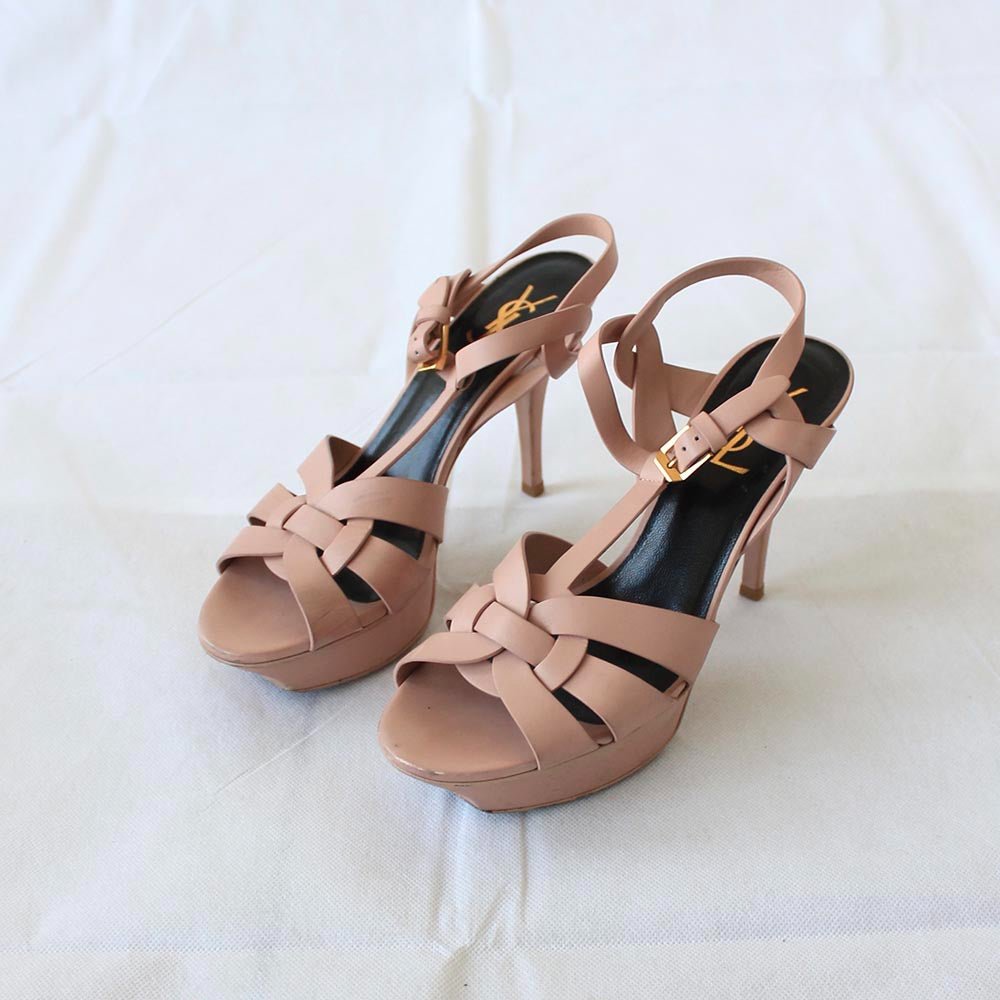 Saint Laurent Nude Tribute Sandals, 38 - BOPF | Business of Preloved Fashion