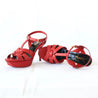 Saint Laurent Red Mid Heel Tribute Sandal, 38 - BOPF | Business of Preloved Fashion