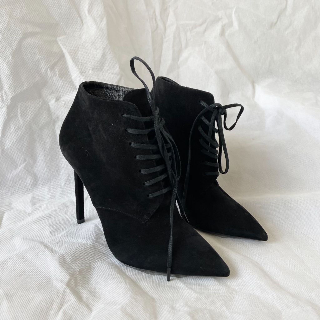 Saint Laurent Suede Lace Up Boots, 39 - BOPF | Business of Preloved Fashion