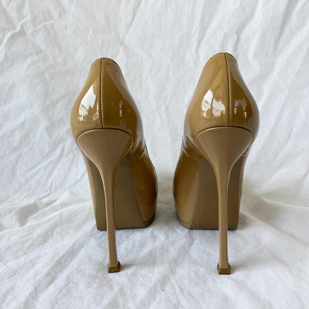 Saint Laurent Tribtoo tan patent leather pumps, 40.5 - BOPF | Business of Preloved Fashion