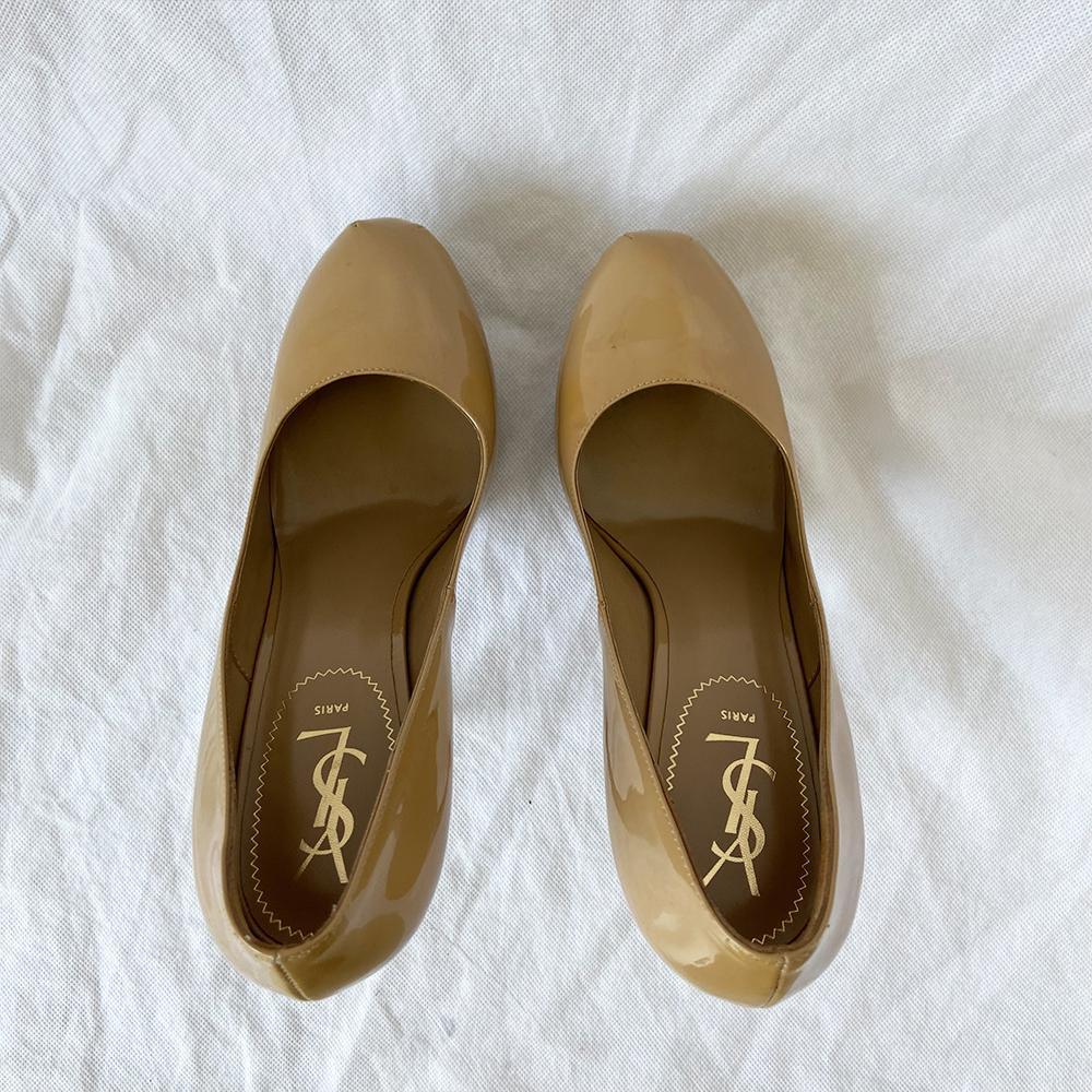 Saint Laurent Tribtoo tan patent leather pumps, 40.5 - BOPF | Business of Preloved Fashion