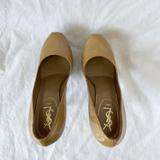 Saint Laurent Tribtoo tan patent leather pumps, 40.5 - BOPF | Business of Preloved Fashion
