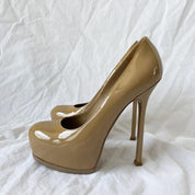 Saint Laurent Tribtoo tan patent leather pumps, 40.5 - BOPF | Business of Preloved Fashion