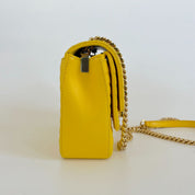 Saint Laurent yellow chevron stitch double flap crossbody bag - BOPF | Business of Preloved Fashion