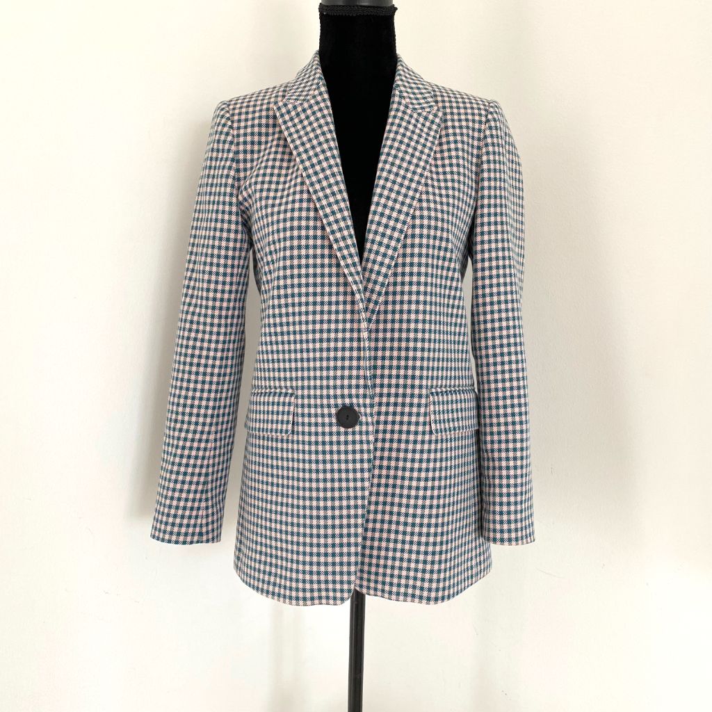 Sandro pink and green check blazer - BOPF | Business of Preloved Fashion