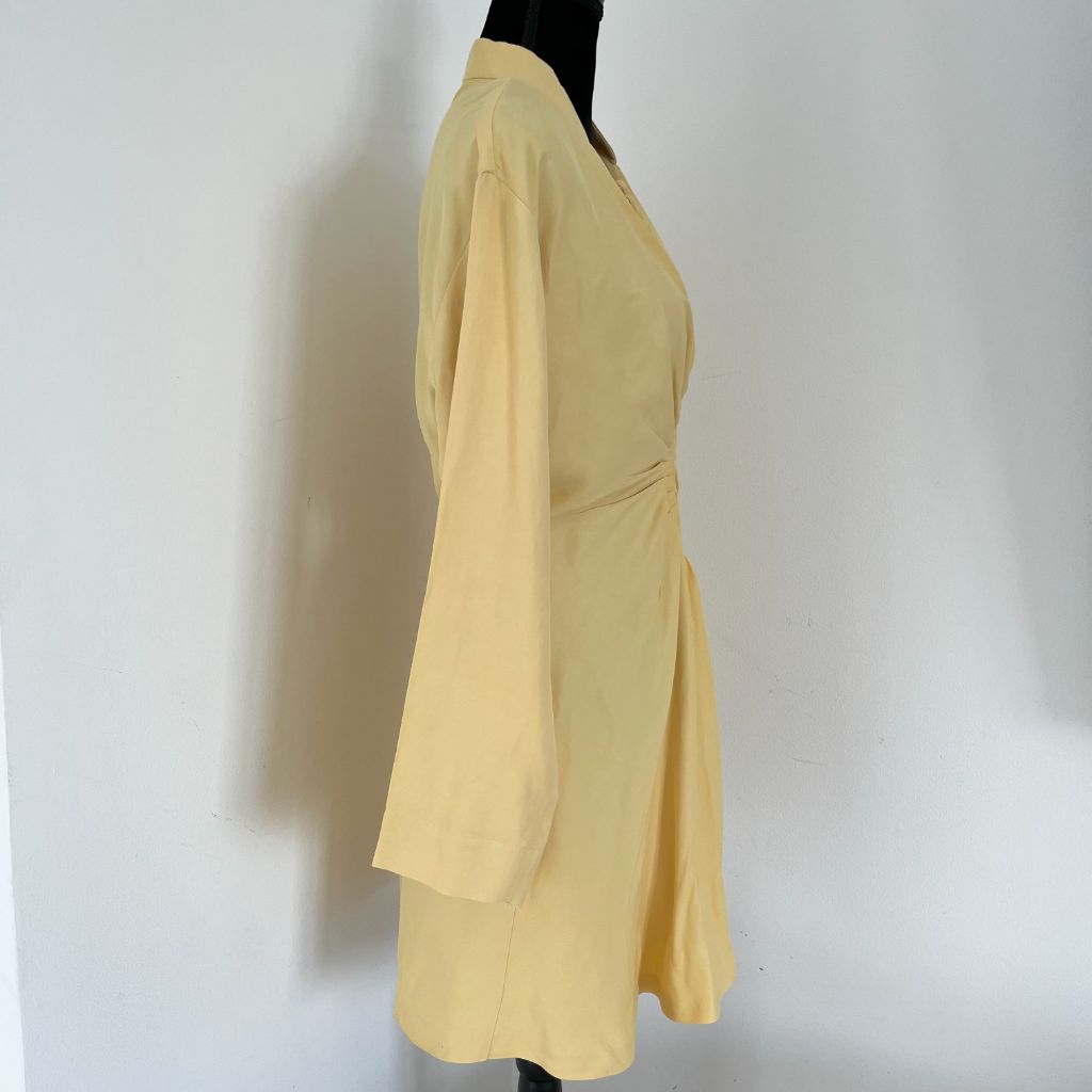 Sandro Pleated Button Detail Longsleeve dress - BOPF | Business of Preloved Fashion Sandro Pleated Button Detail Longsleeve dress - BOPF | Business of Preloved Fashion