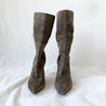 Santino Grey Suede Elasticed Ankle Heeled Boots - BOPF | Business of Preloved Fashion