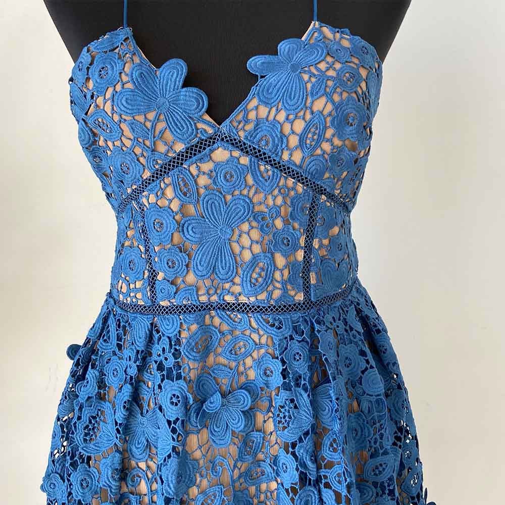 Self-Portrait Blue Embroidered Dress - BOPF | Business of Preloved Fashion