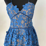 Self-Portrait Blue Embroidered Dress - BOPF | Business of Preloved Fashion