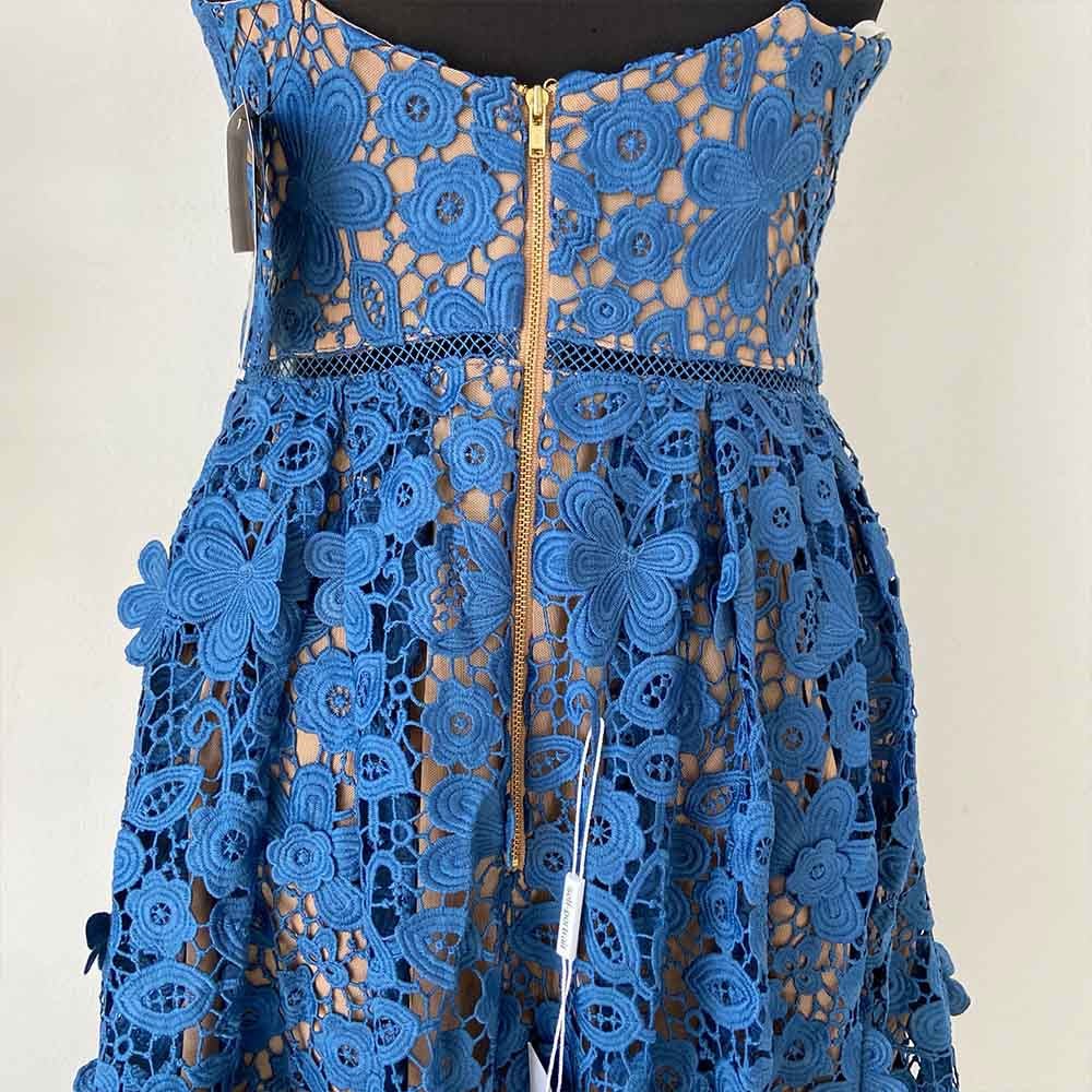 Self-Portrait Blue Embroidered Dress - BOPF | Business of Preloved Fashion
