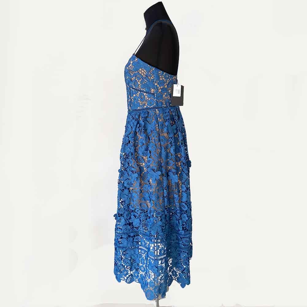 Self-Portrait Blue Embroidered Dress - BOPF | Business of Preloved Fashion Self-Portrait Blue Embroidered Dress - BOPF | Business of Preloved Fashion
