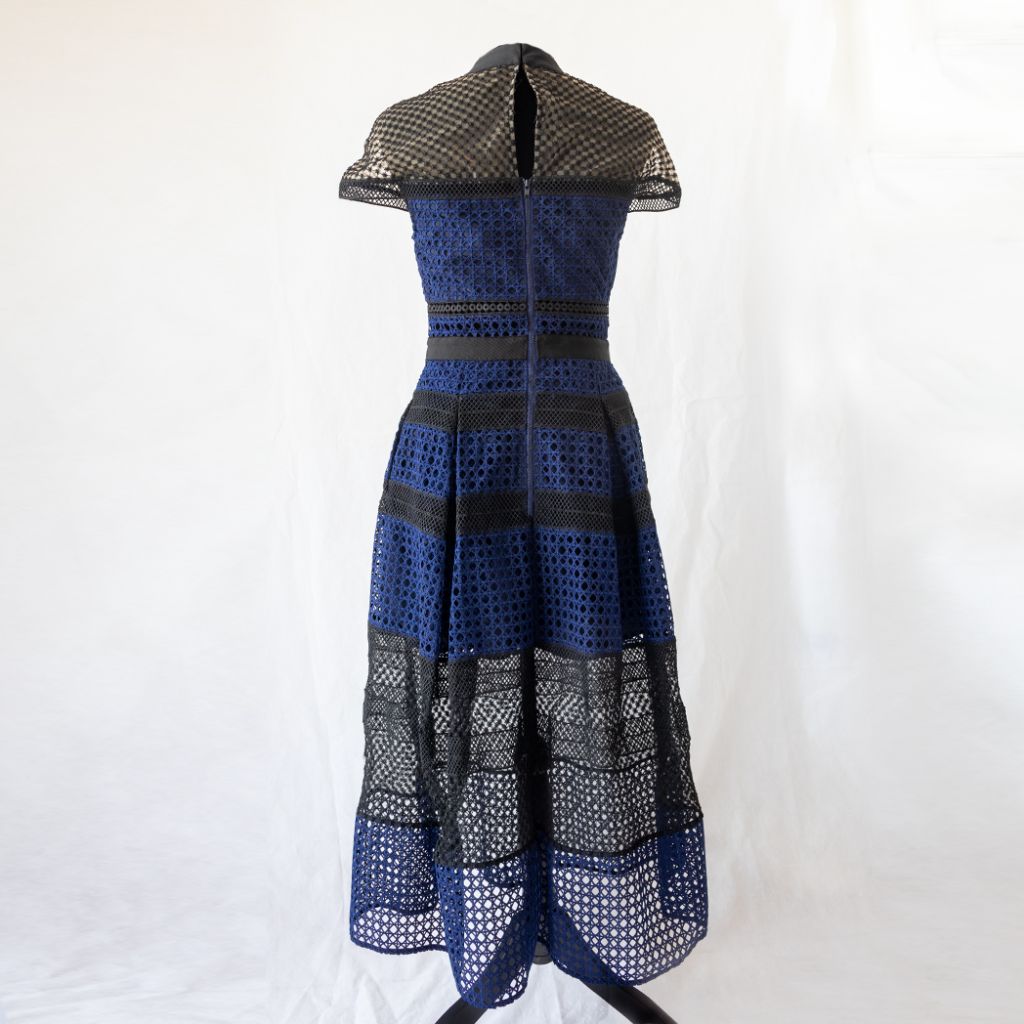 self portrait crosshatch midi dress Crosshatch Midi Dress