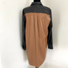 Space Simona Corsellini leather two tone black and brown shirt dress - BOPF | Business of Preloved Fashion