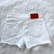 Stella McCartney white denim shorts with frayed edges - BOPF | Business of Preloved Fashion